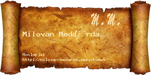 Milovan Medárda névjegykártya